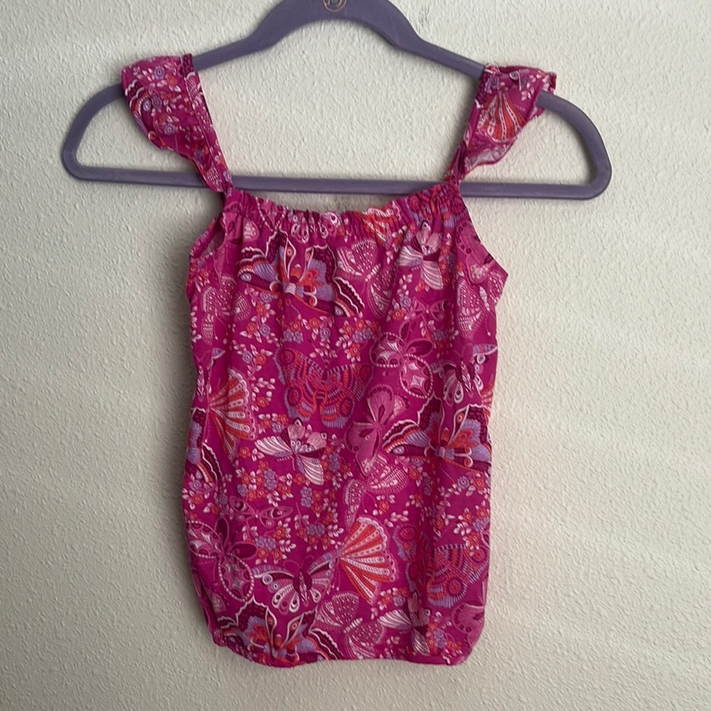 Pink Floral Sleeveless Top
